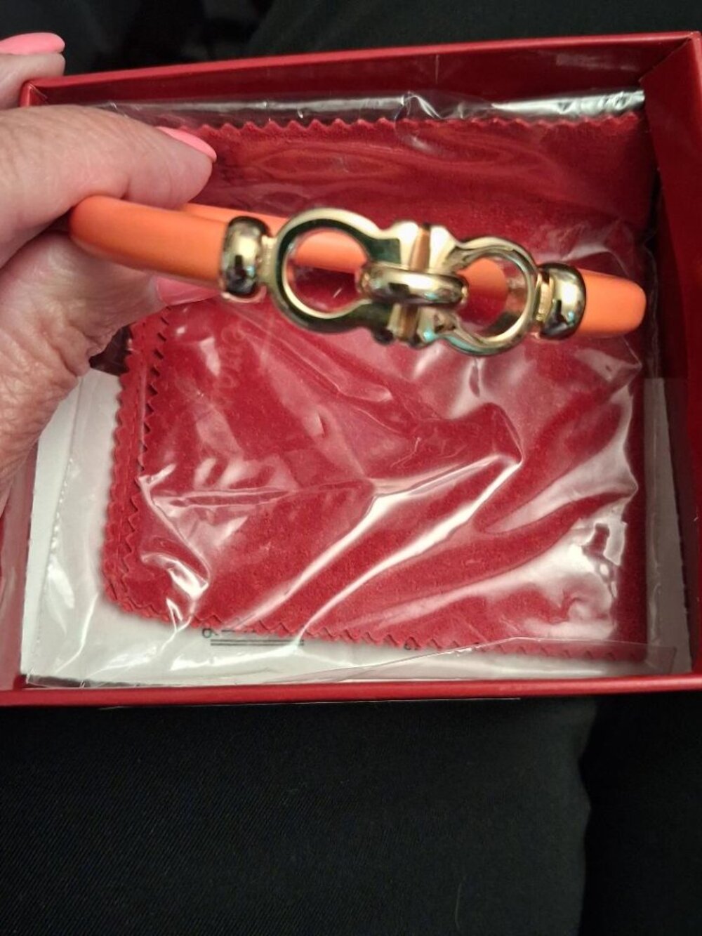 NIB Salvatore Ferragamo Gancini Bangle Cuff Bracelet